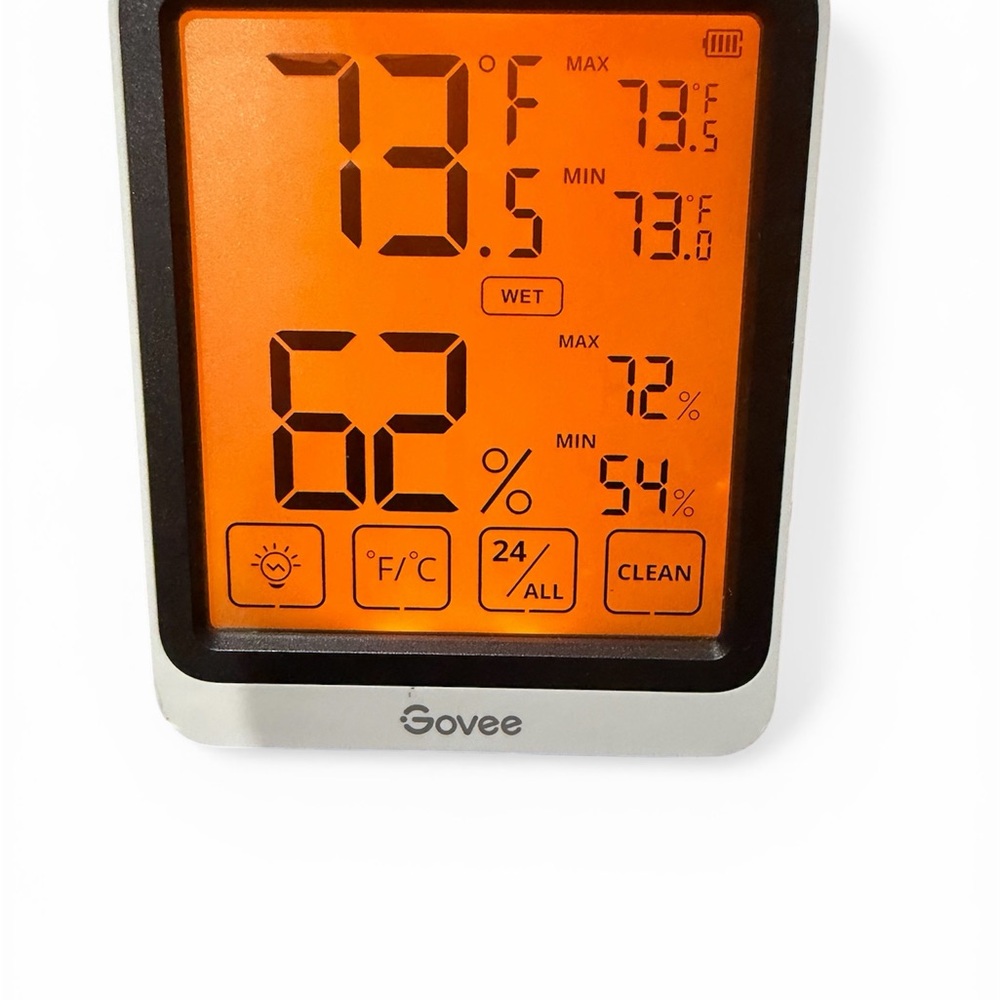 Govee Digital Hygrometer Thermometer - Orange Display